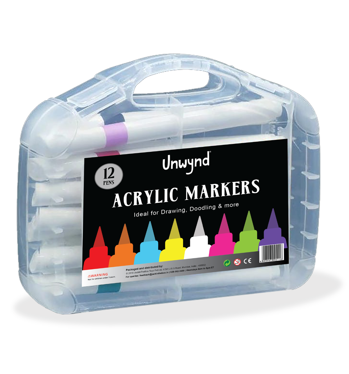 Unwynd Acrylic Markers - Set of 12