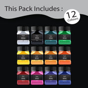 Unwynd Acrylic Colors Metallic - 12 colors x 50 ml
