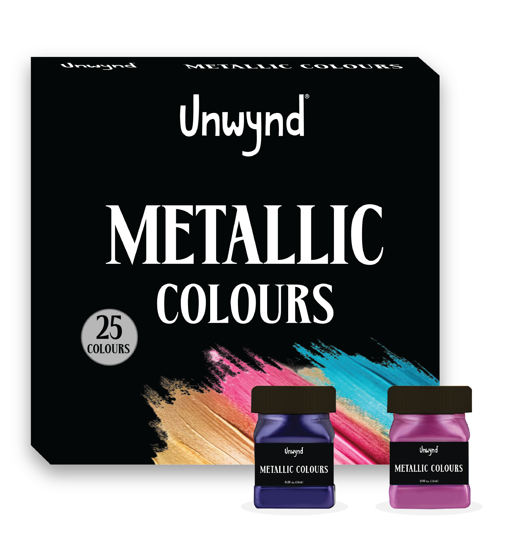 Unwynd Acrylic Colors Metallic - 25 colors x 50 ml