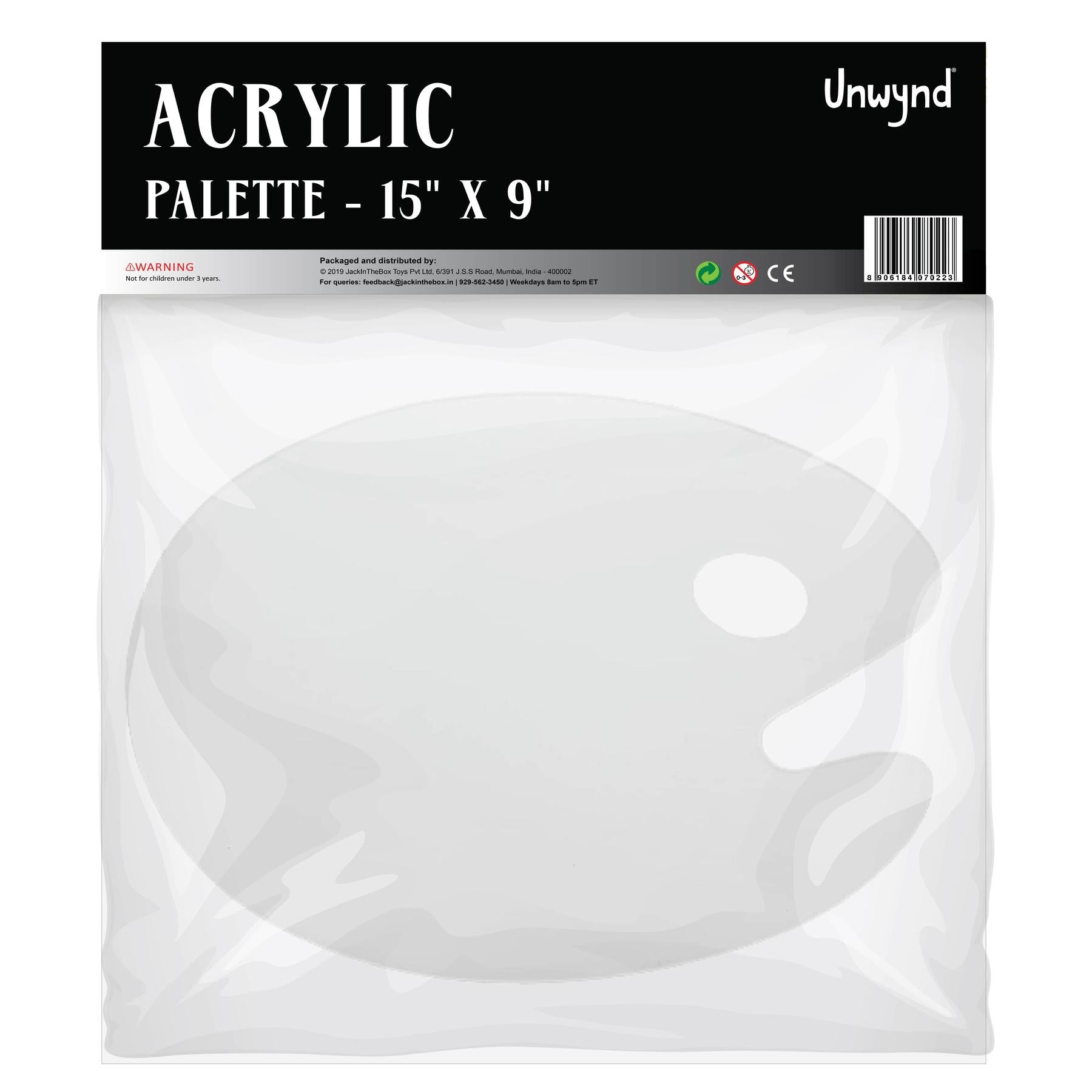 Unwynd Acrylic Palette - 15 x 9 inch