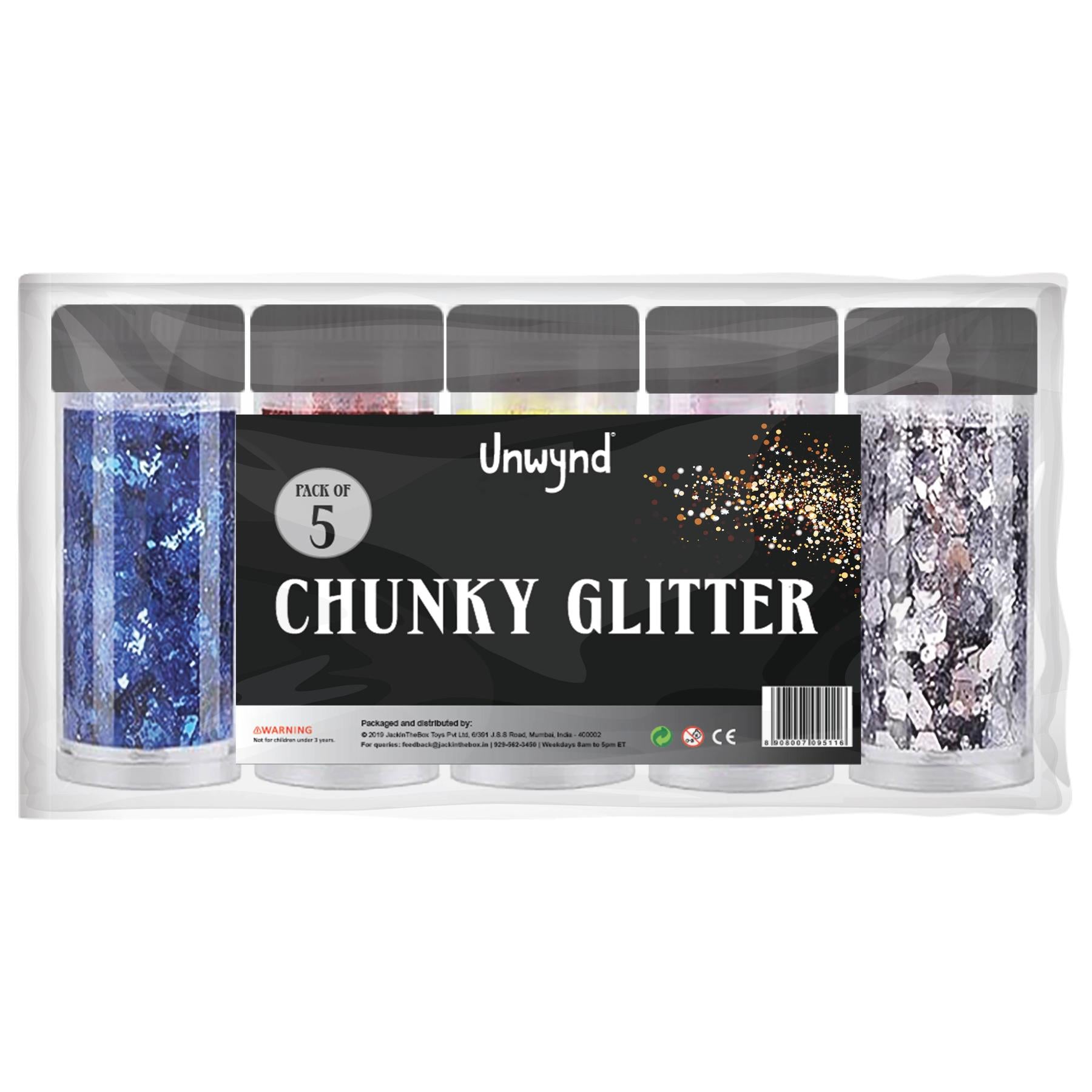 Unwynd Chunky Glitter - Pack of 5