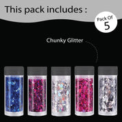 Unwynd Chunky Glitter - Pack of 5