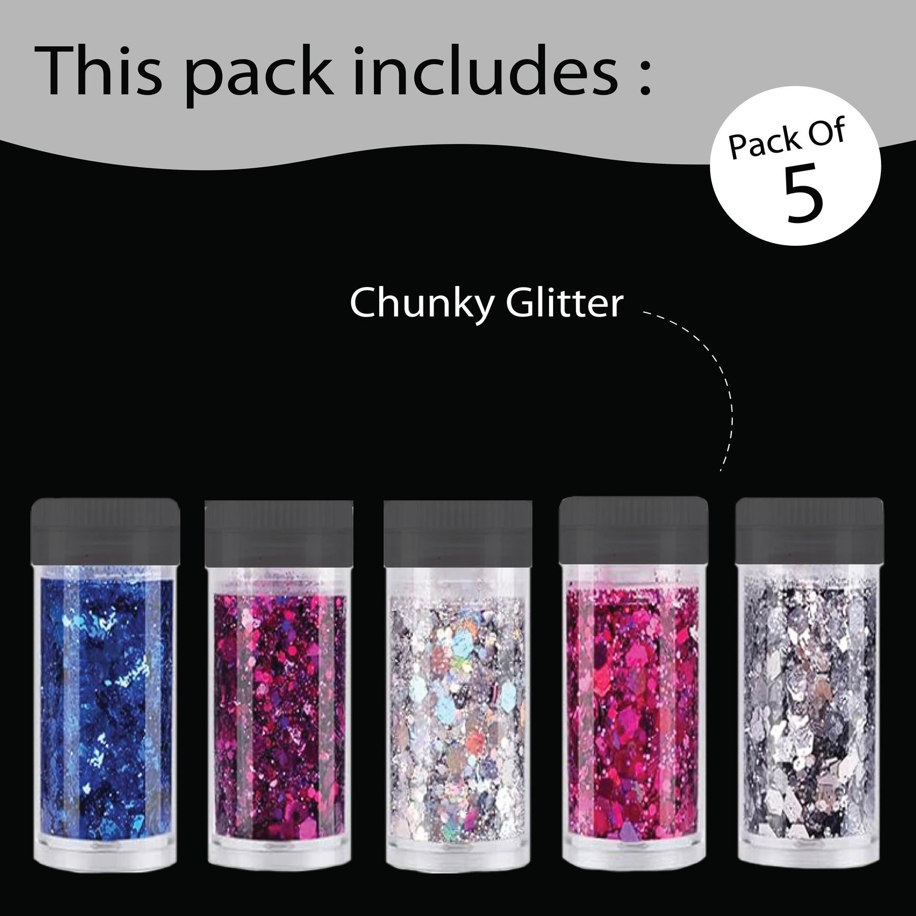 Unwynd Chunky Glitter - Pack of 5