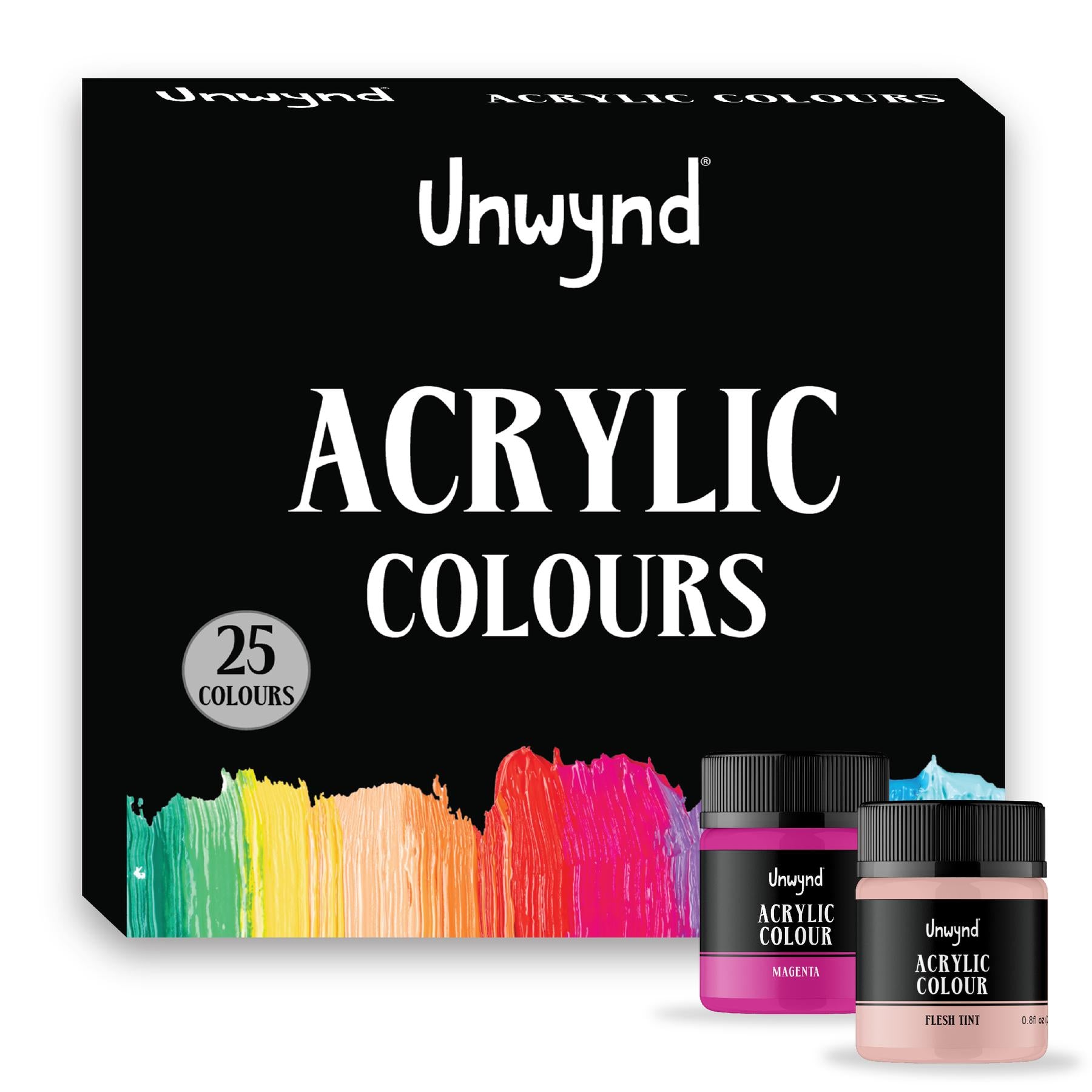 Unwynd Acrylic Colors - 25 colors x 25 ml
