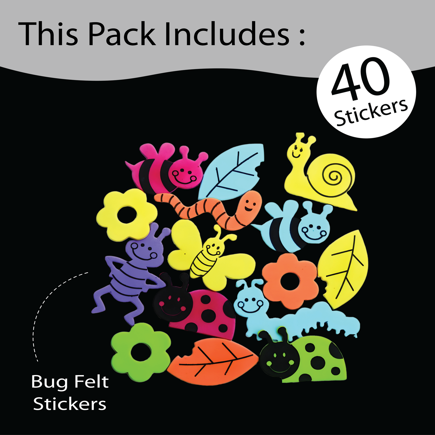 Unwynd Bugs Foam Stickers - Pack of 40