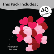 Unwynd Hearts Felt Stickers - Pack of 40