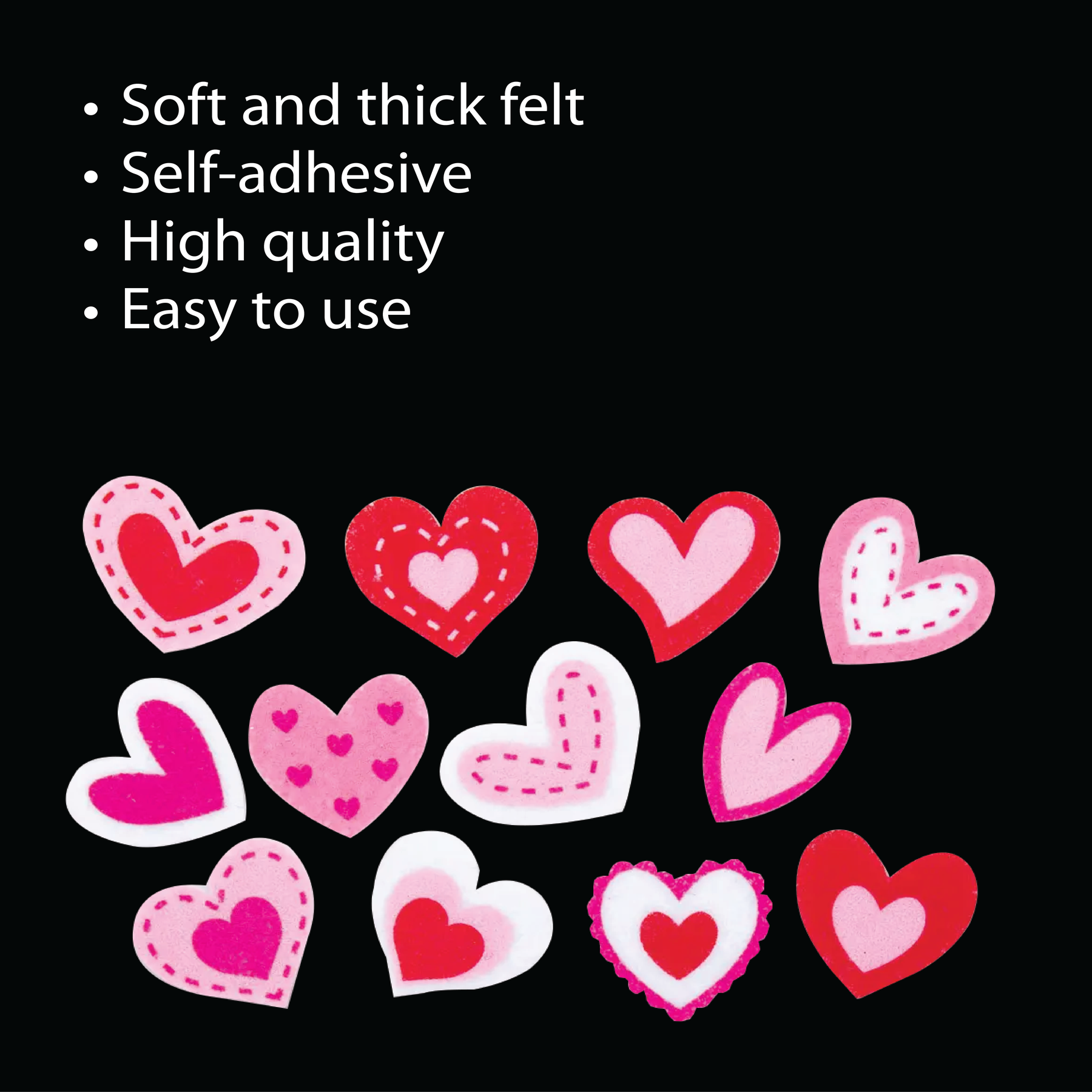 Unwynd Hearts Felt Stickers - Pack of 40