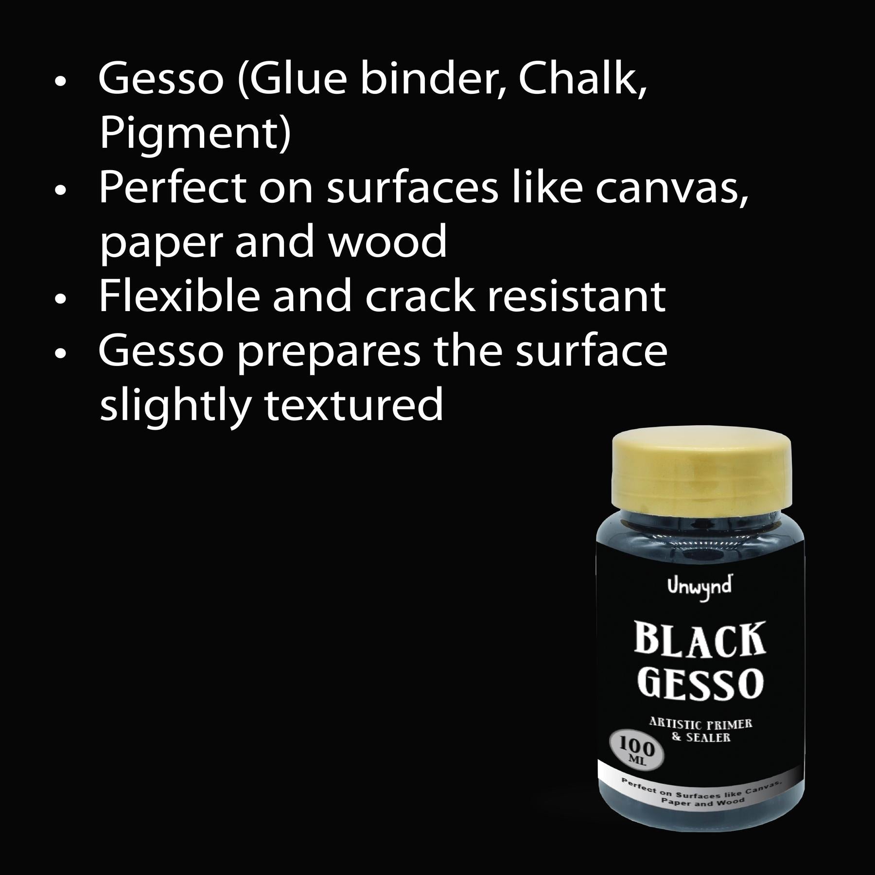Unwynd Artist Gesso Black 100ml