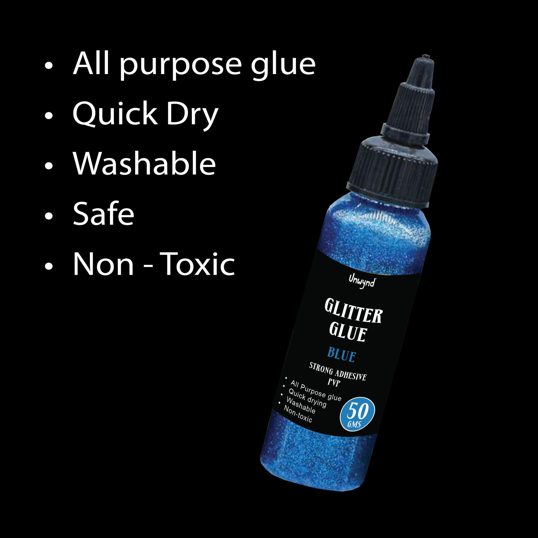 Unwynd Glitter Glue Blue - 50gms