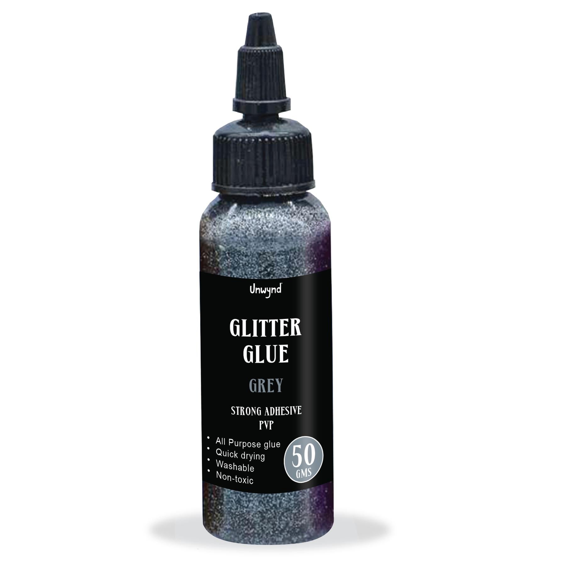 Unwynd Glitter Glue Grey - 50gms