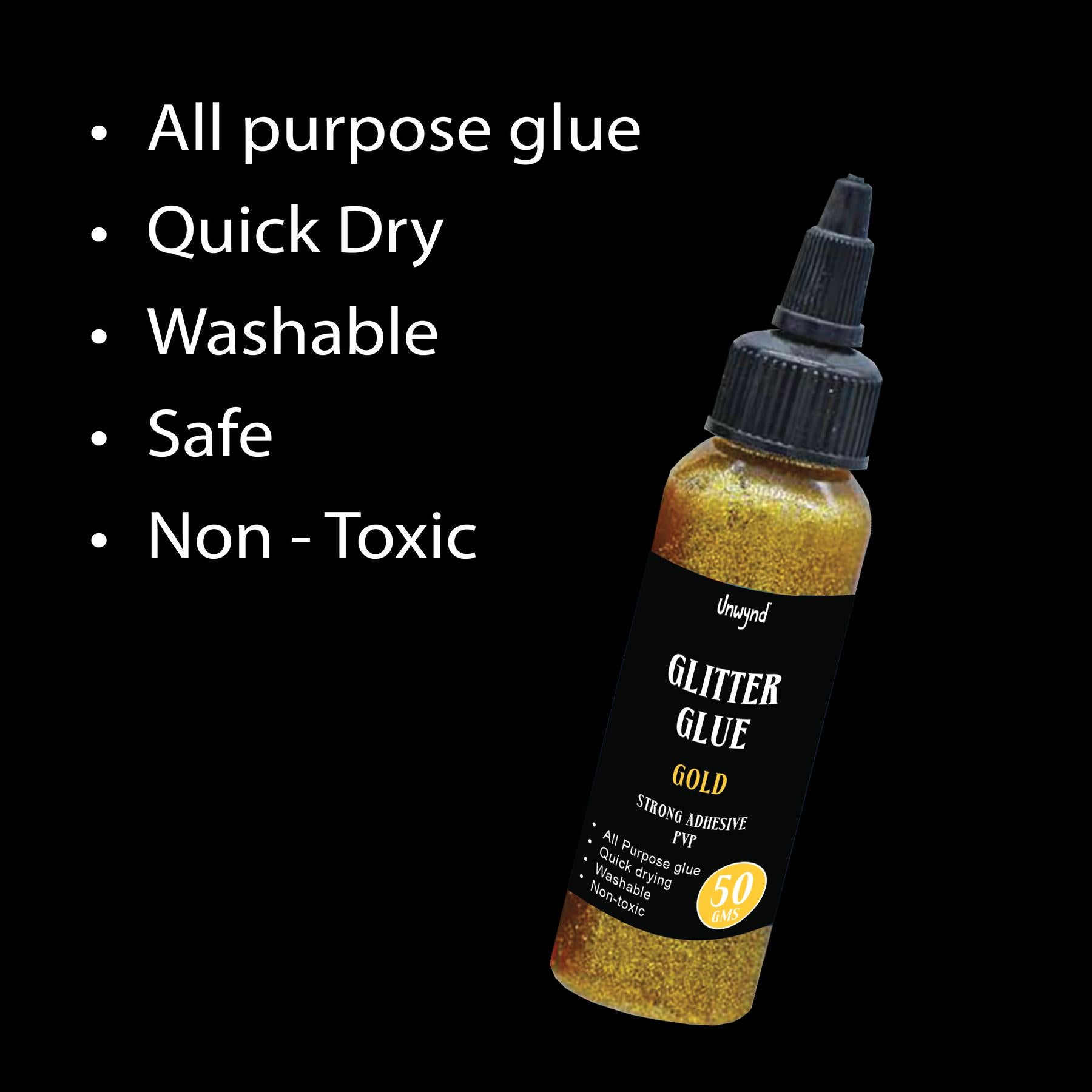 Unwynd Glitter Glue Gold - 50gms