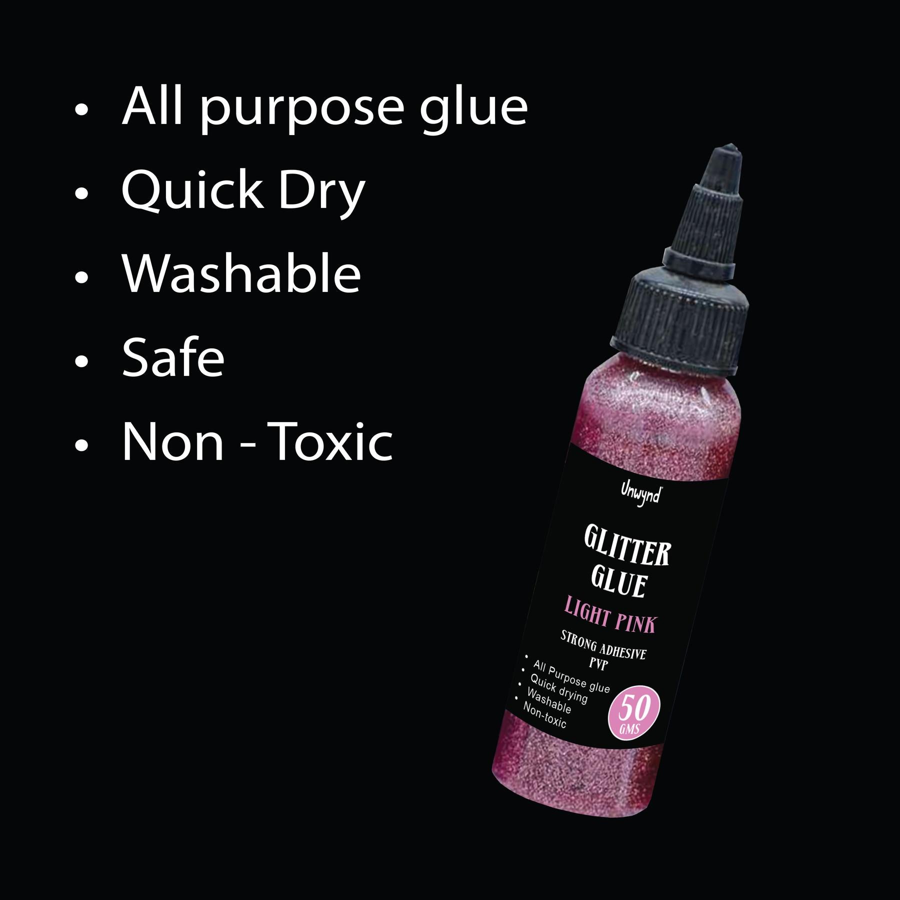 Unwynd Glitter Glue Light Pink - 50gms