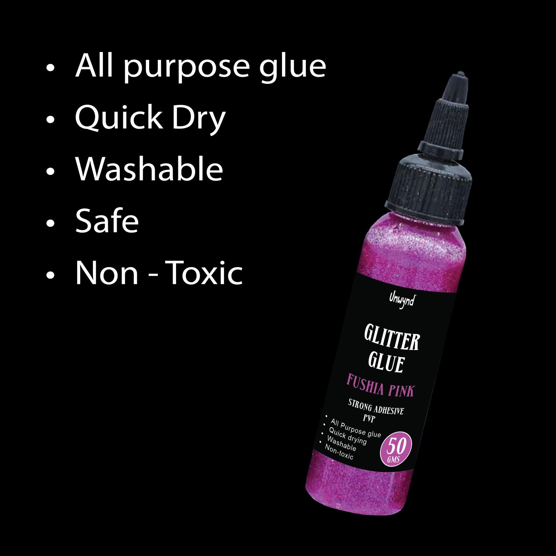 Unwynd Glitter Glue Fuschia Pink - 50gms