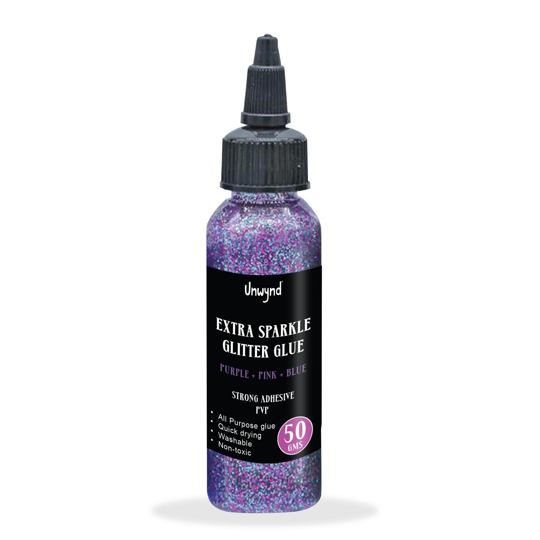Unwynd Glitter Glue - Extra Sparkle- Purple + Pink + Blue - 50gms
