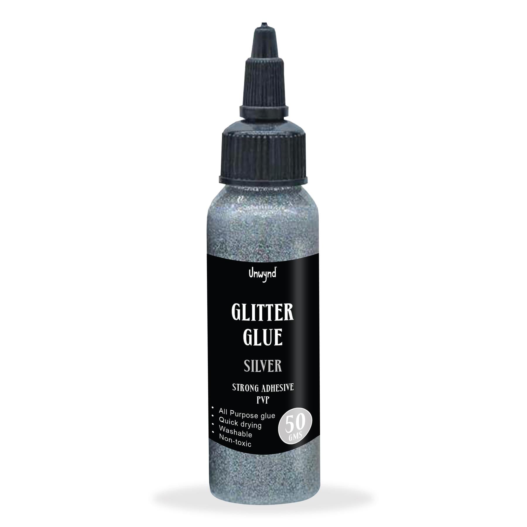 Unwynd Glitter Glue - Extra Sparkle- Silver - 50gms