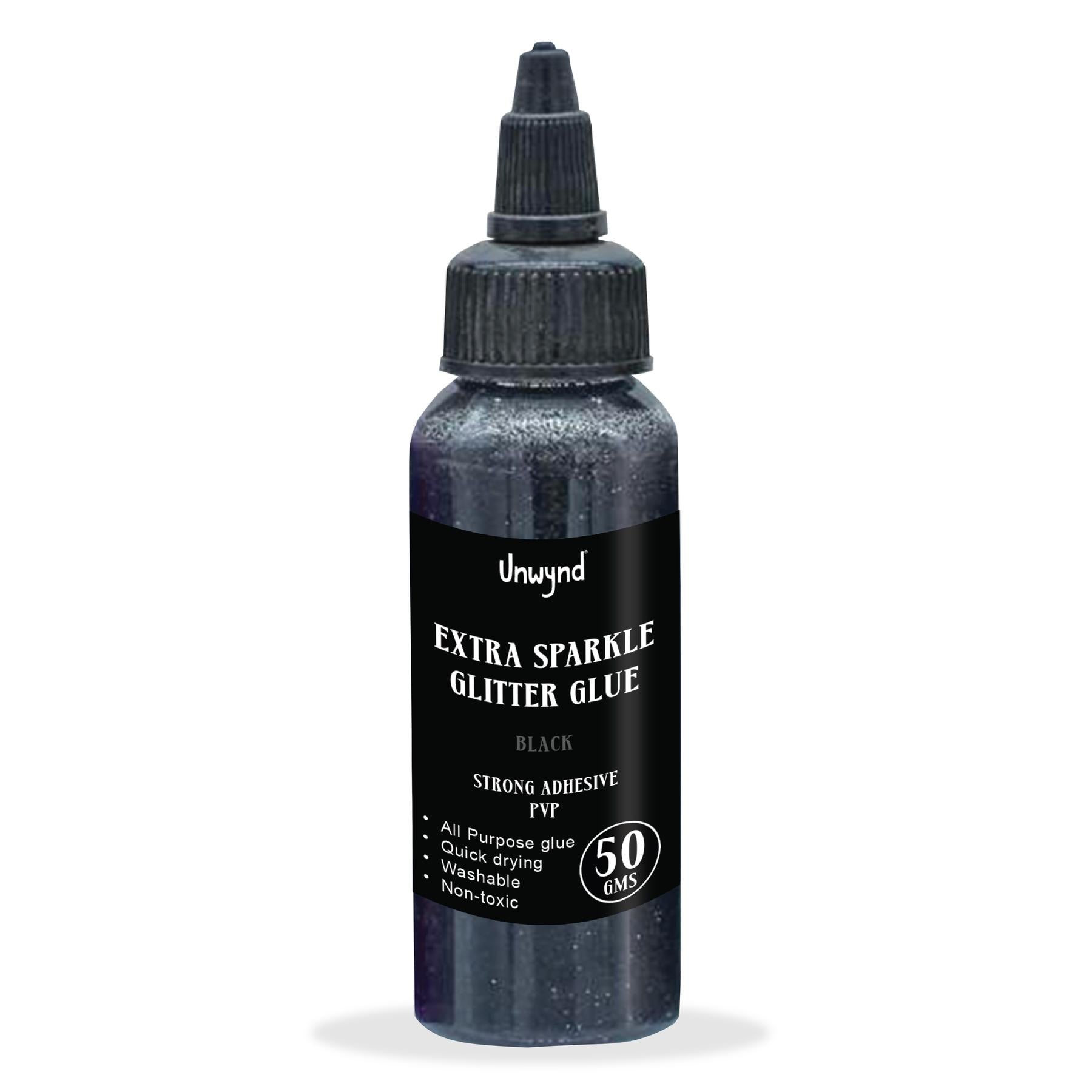 Unwynd Glitter Glue - Extra Sparkle- Black- 50gms