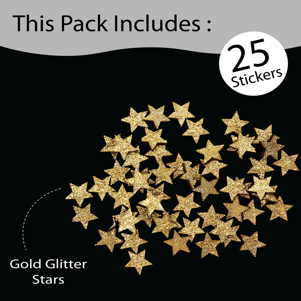 Unwynd Glitter Star  - Pack of 50