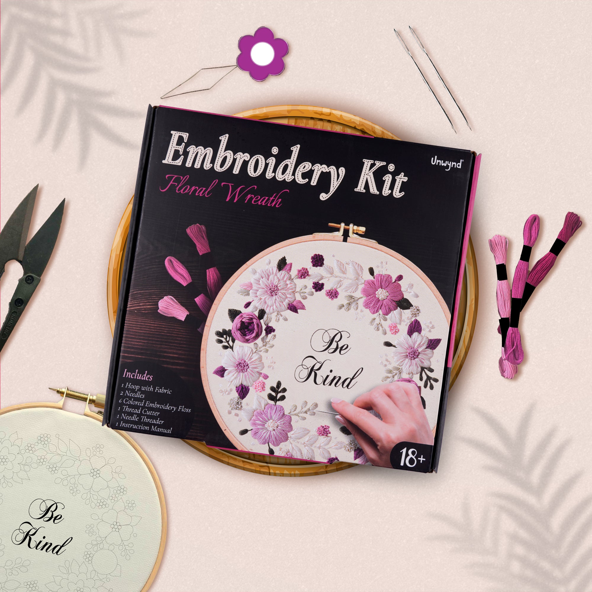 Unwynd - Embroidery Kit Floral