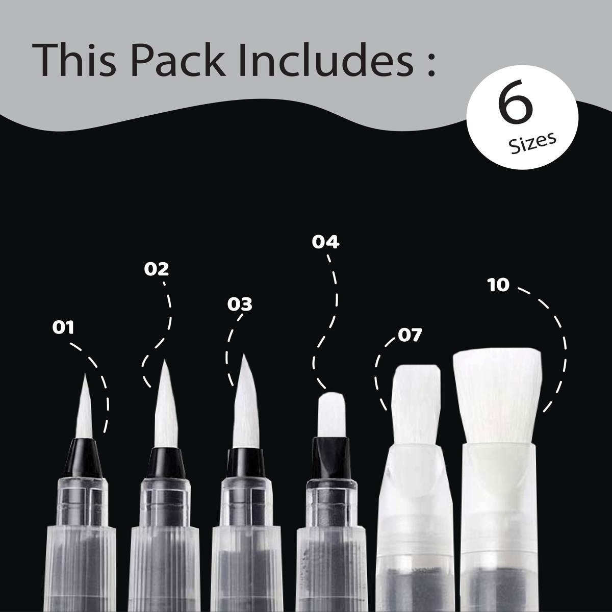 Unwynd Waterbrush pens - Set of 6