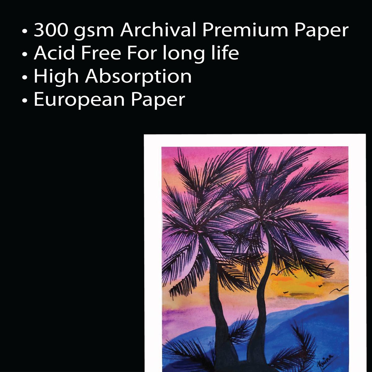 Unwynd Watercolorsheet-25% Cotton Pack OF 20 Sheet 300gsm - A5