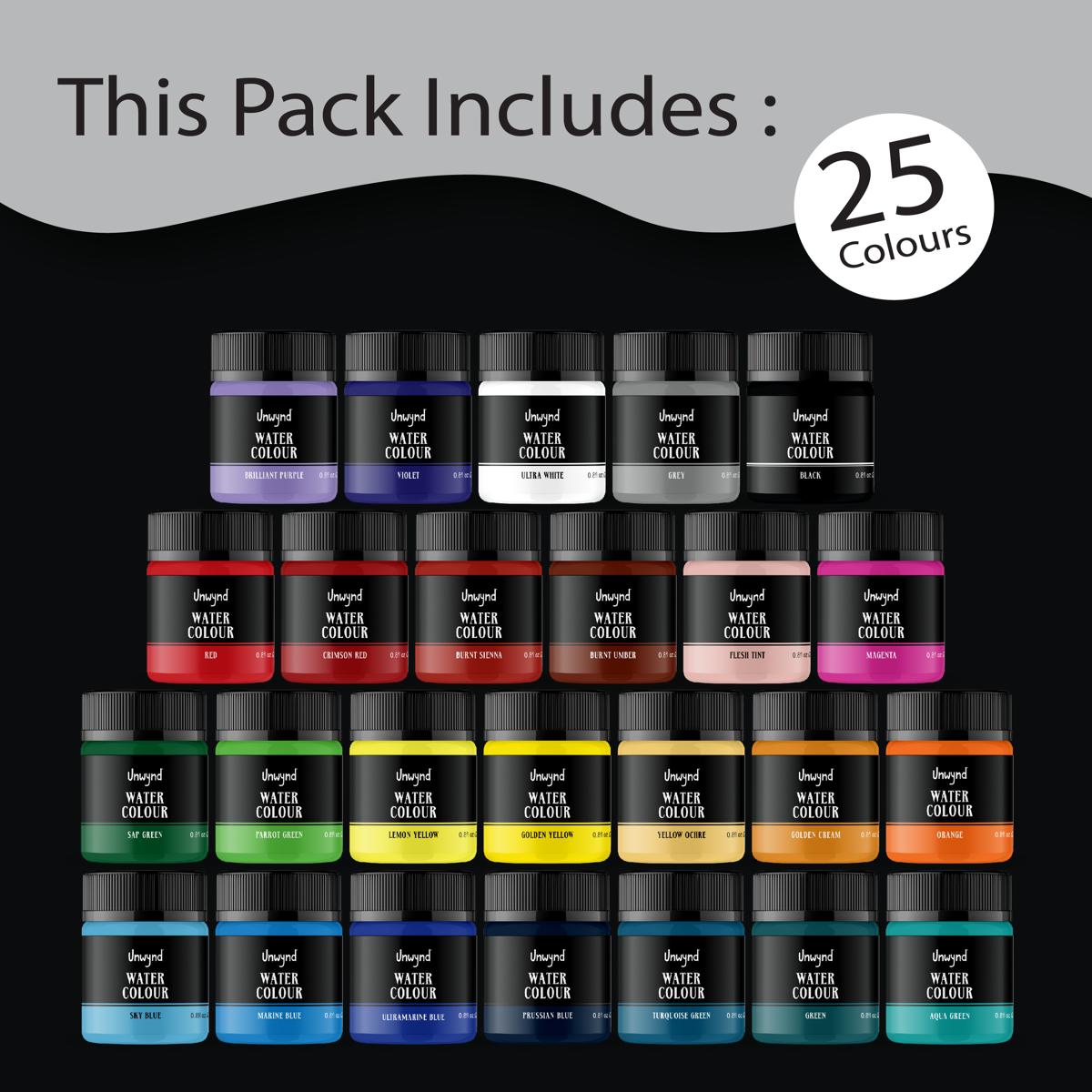 Unwynd Water Colors - 25 colors x 25 ml