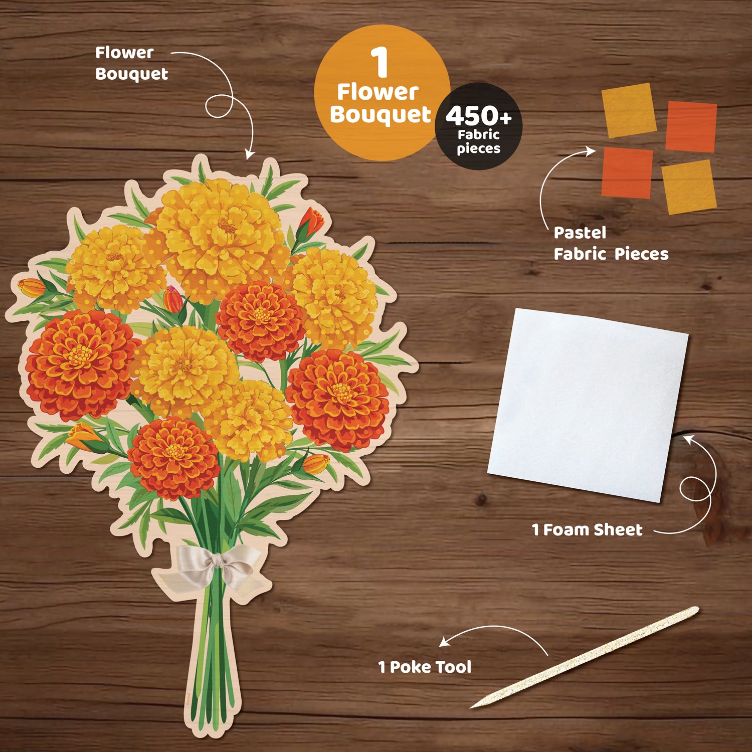 Unwynd - Poke Art Marigold Flower Craft Kit