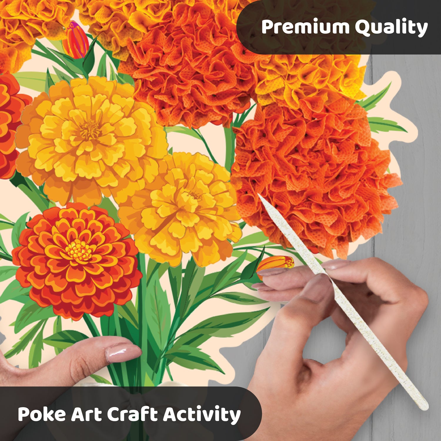 Unwynd - Poke Art Marigold Flower Craft Kit