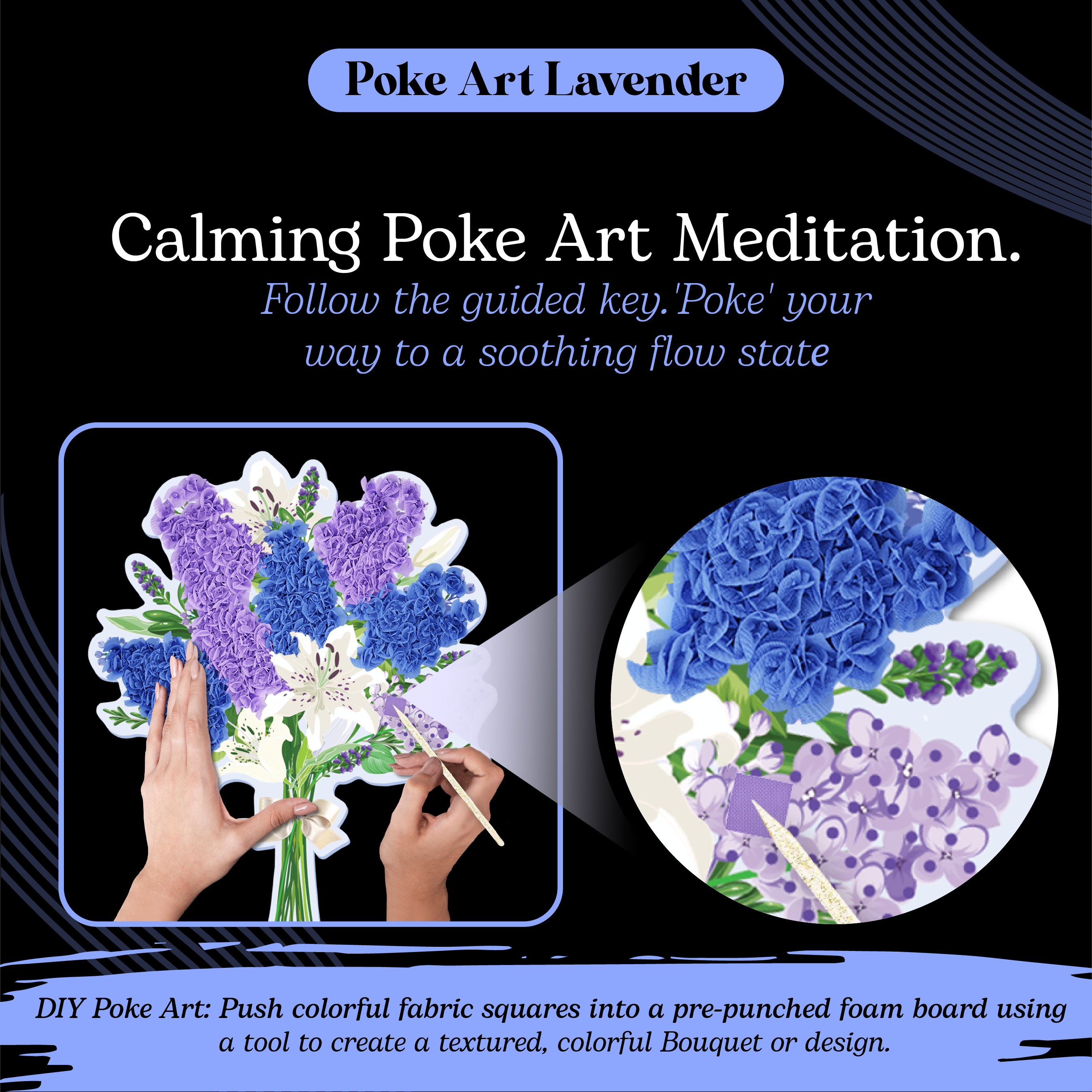 Poke Art Lavender Flower Bouquet