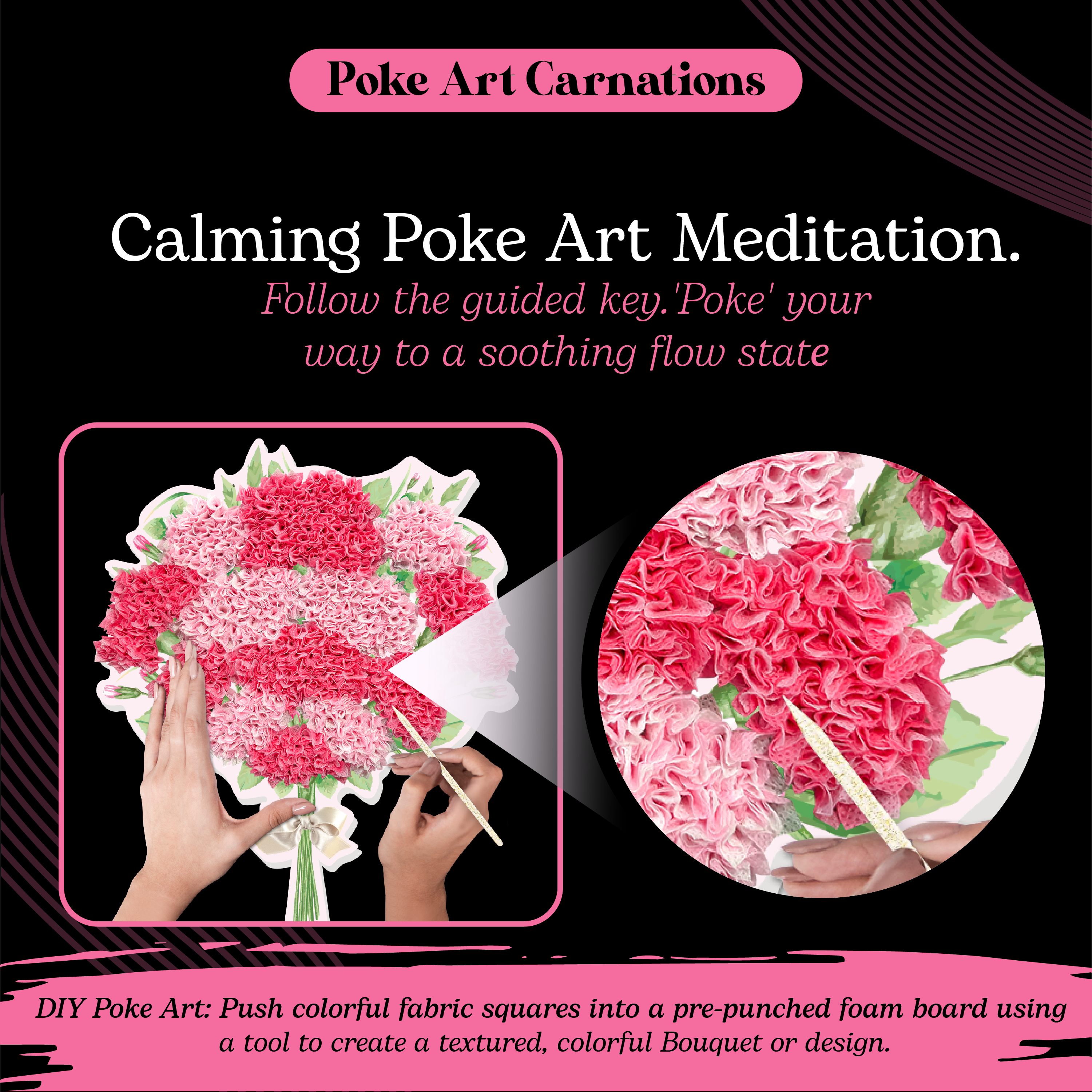 Poke Art Carnations Flower Bouquet