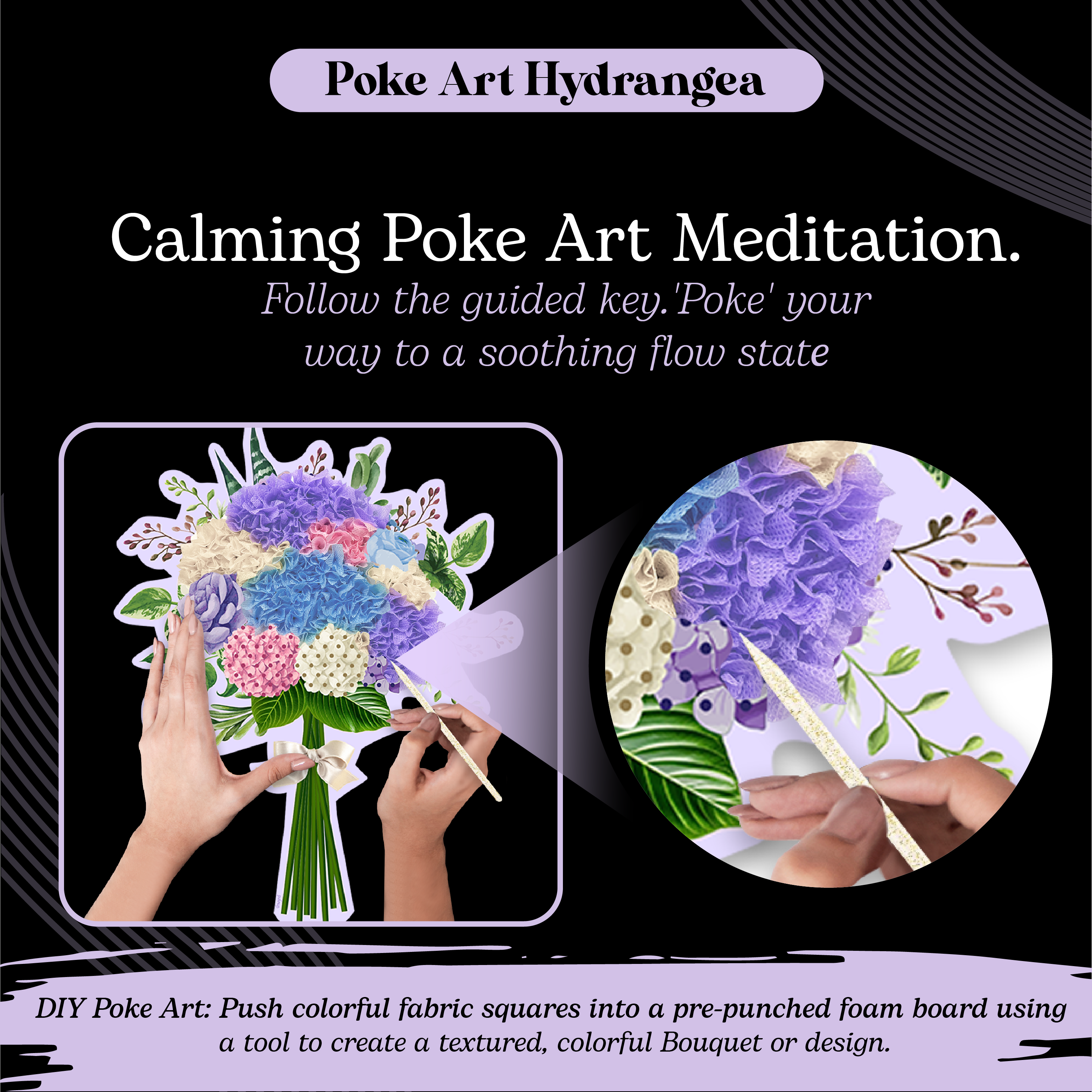 Poke Art Hydrangea Flower Bouquet
