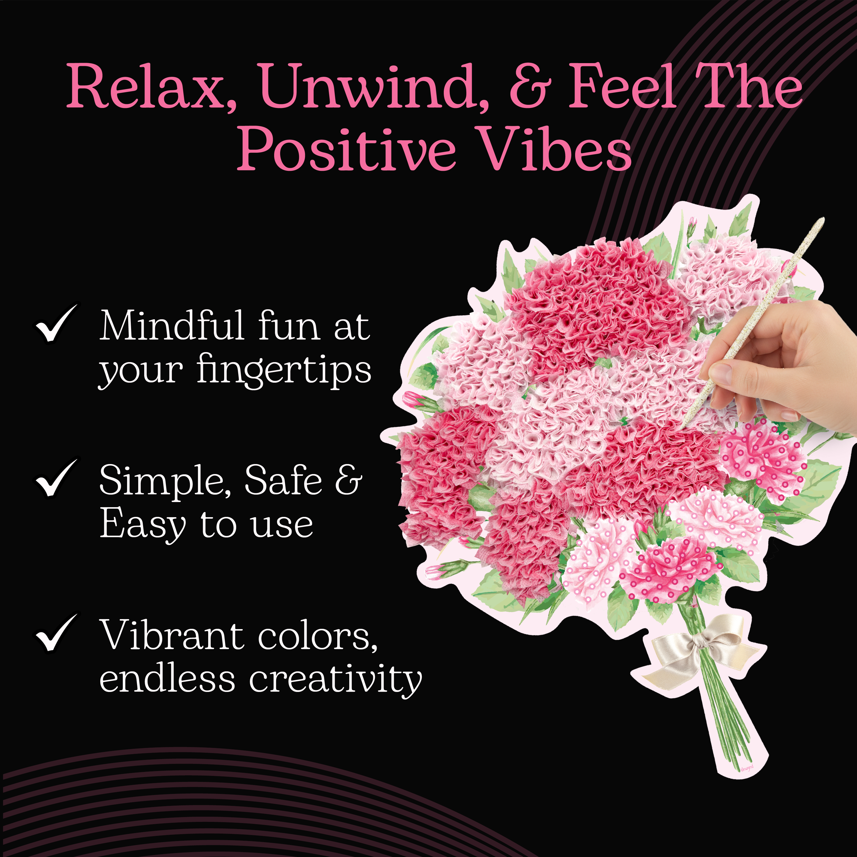 Poke Art Carnations Flower Bouquet