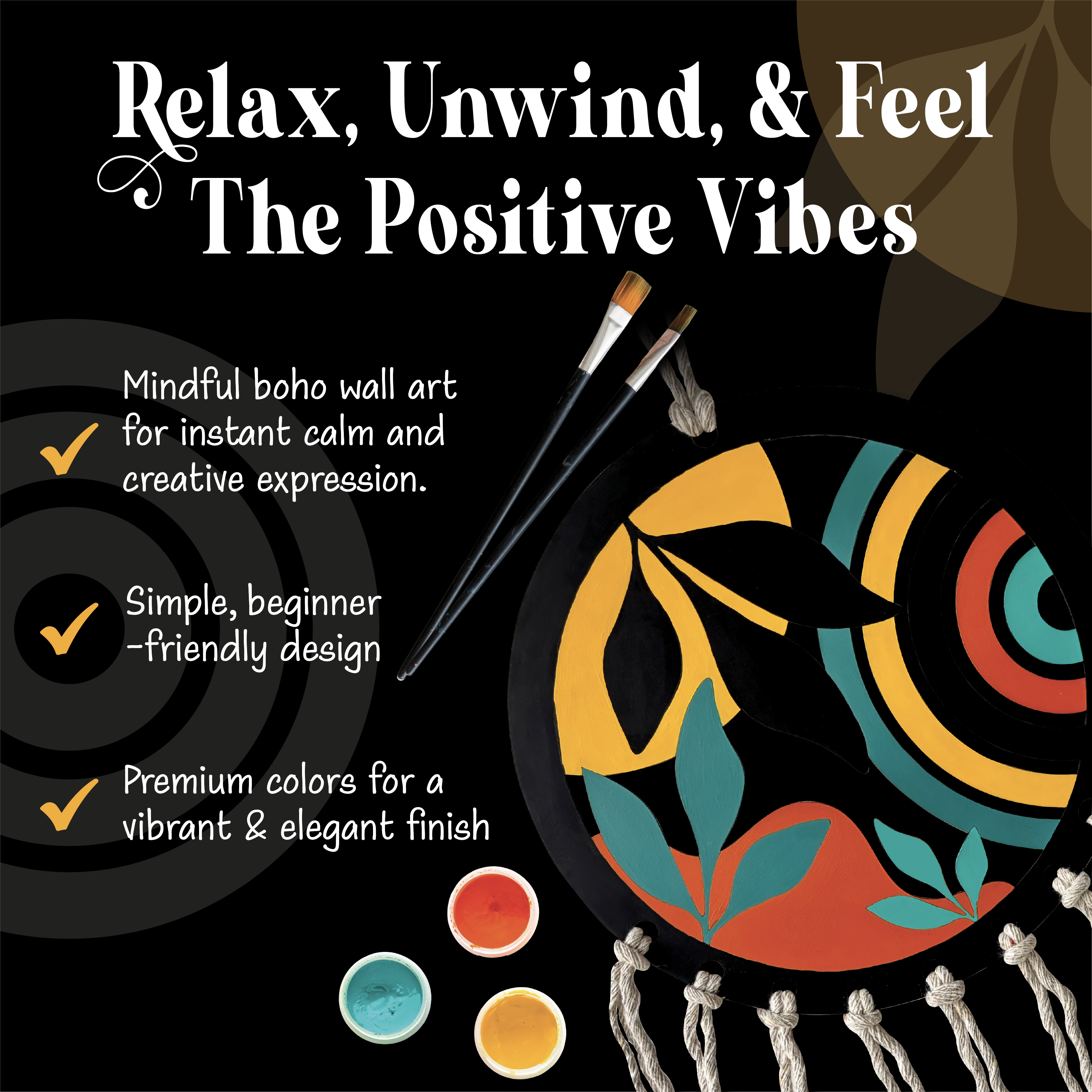 Boho Wall Art - MDF Painting