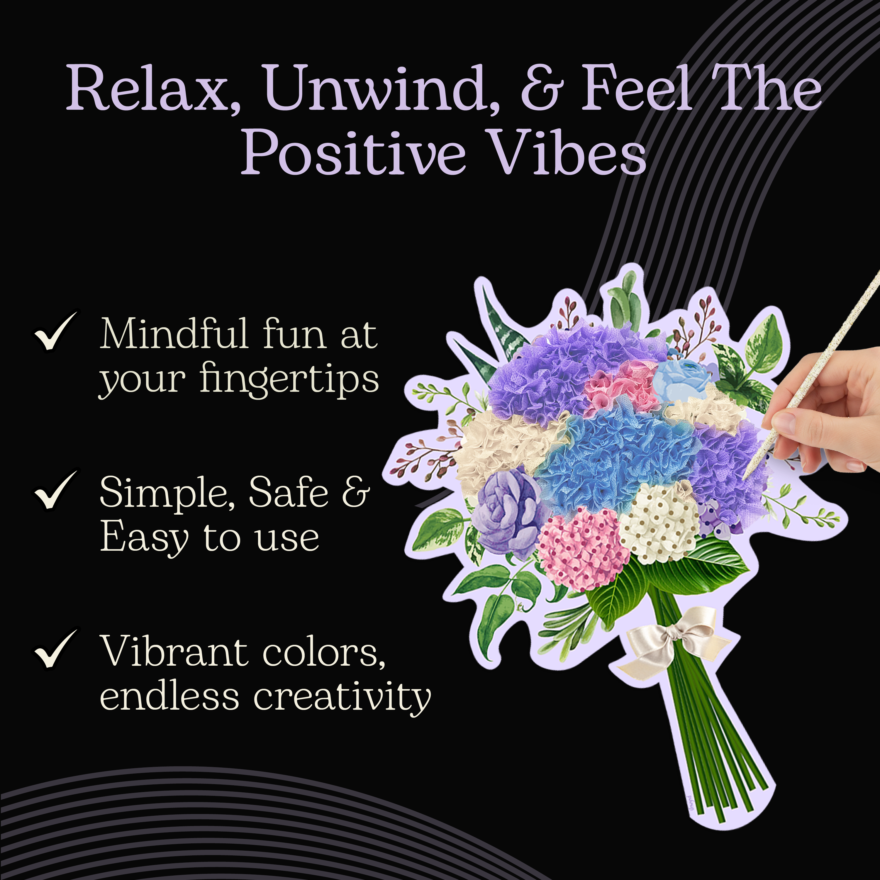 Poke Art Hydrangea Flower Bouquet