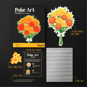 Poke Art Marigold Flower Bouquet