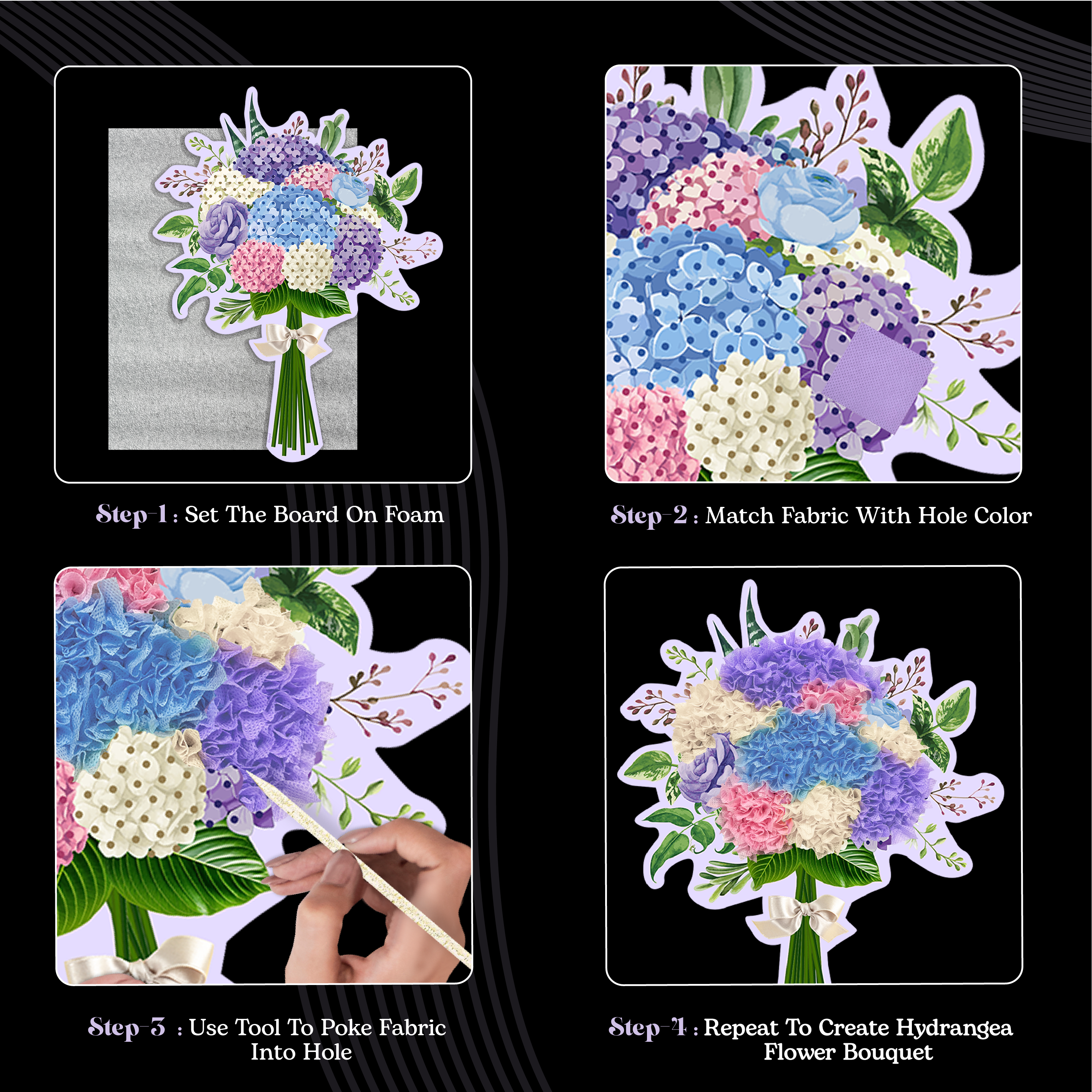 Poke Art Hydrangea Flower Bouquet