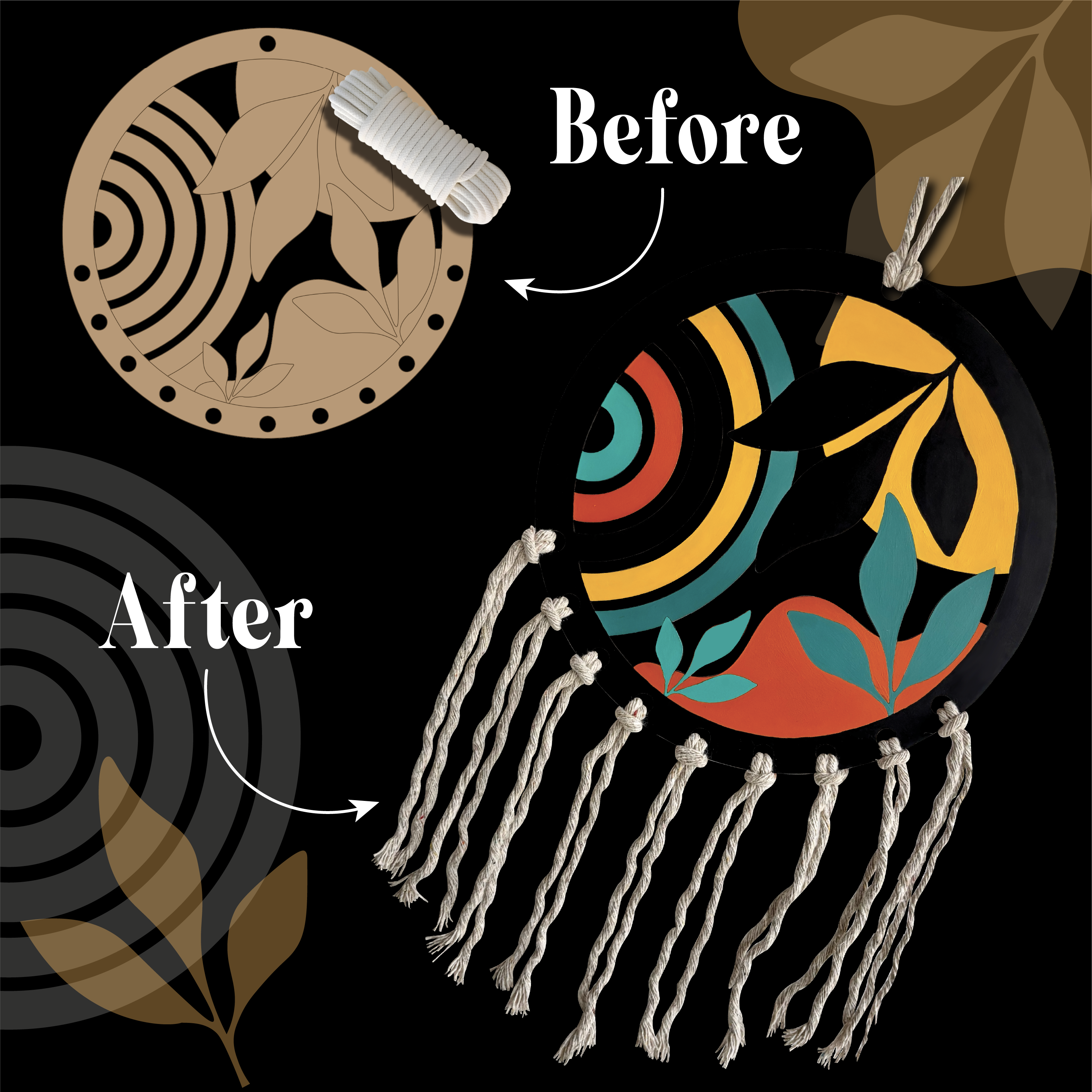 Boho Wall Art - MDF Painting