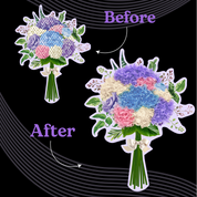 Poke Art Hydrangea Flower Bouquet