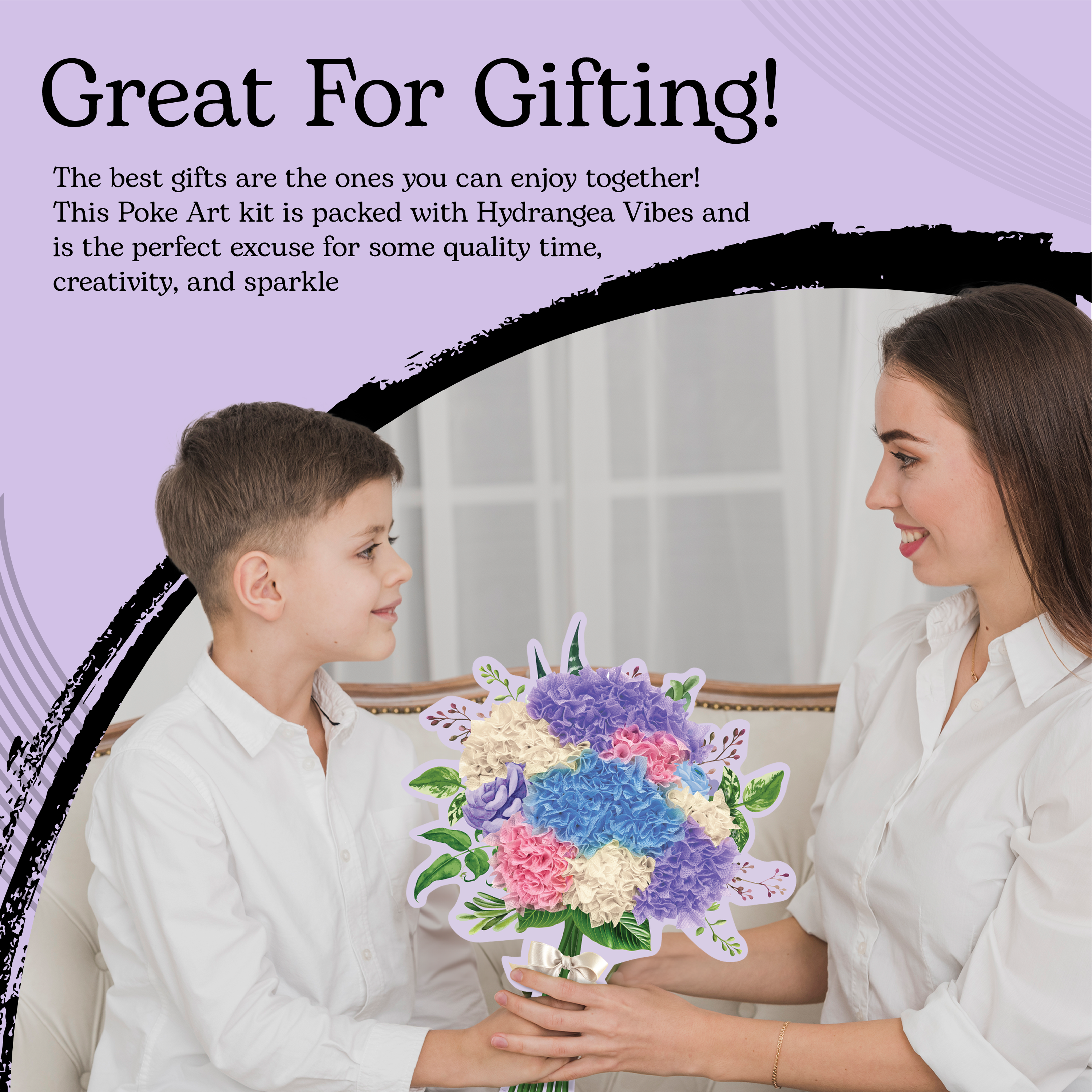 Poke Art Hydrangea Flower Bouquet