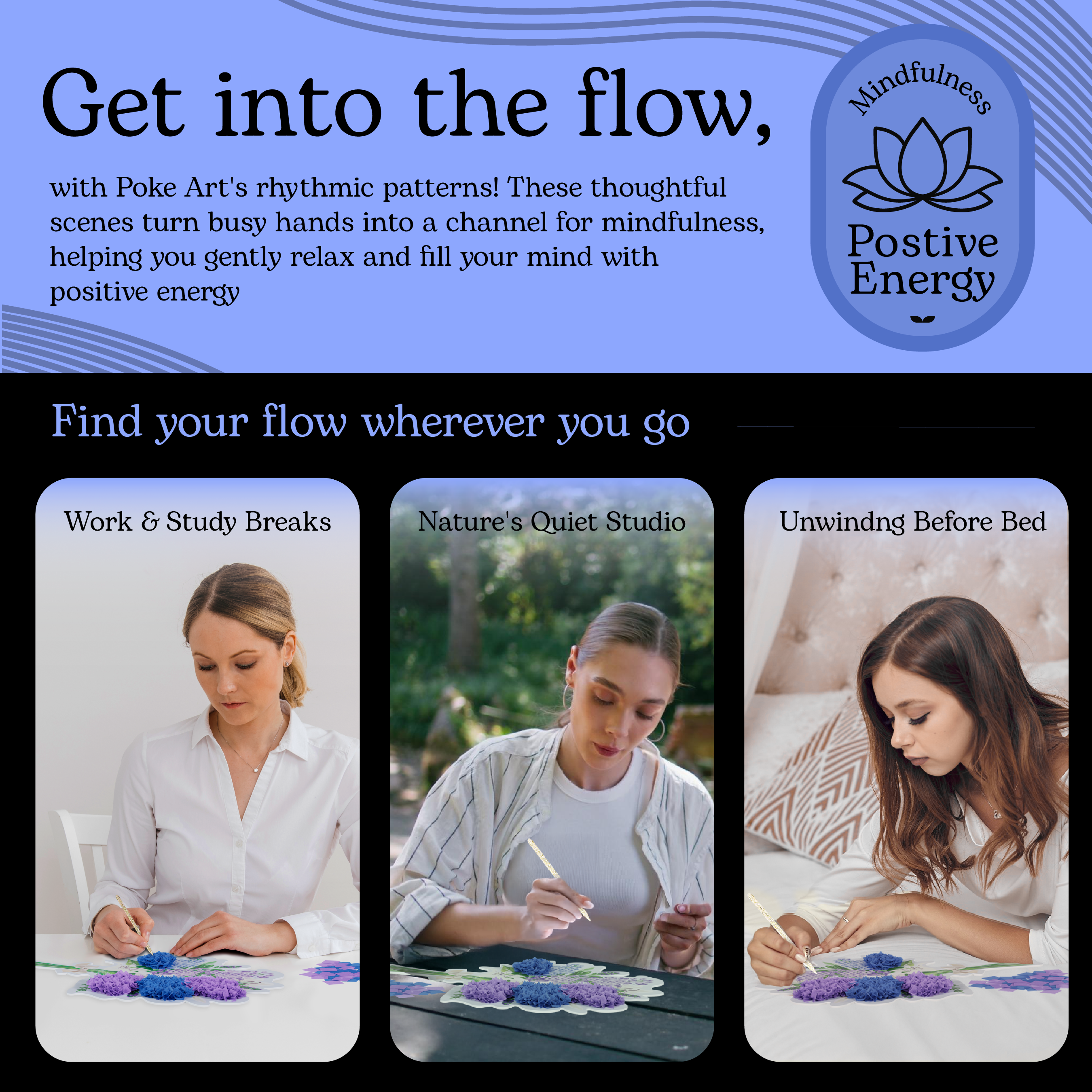 Poke Art Lavender Flower Bouquet