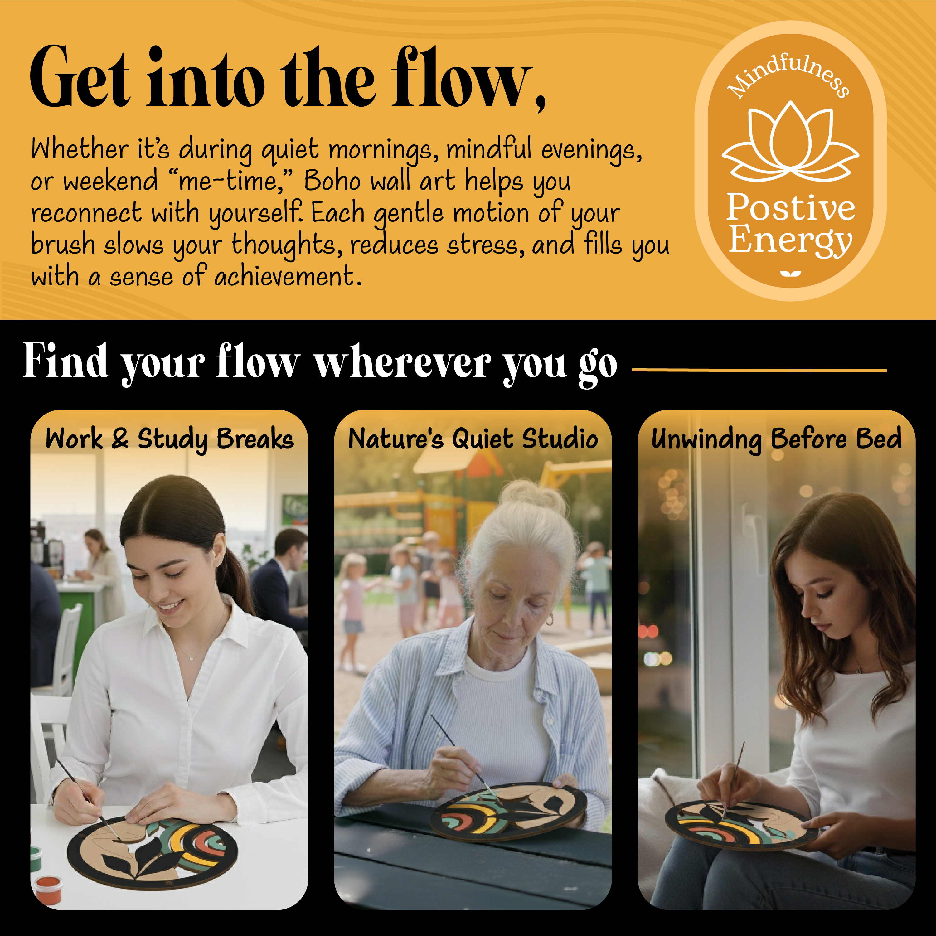 Boho Wall Art - MDF Painting