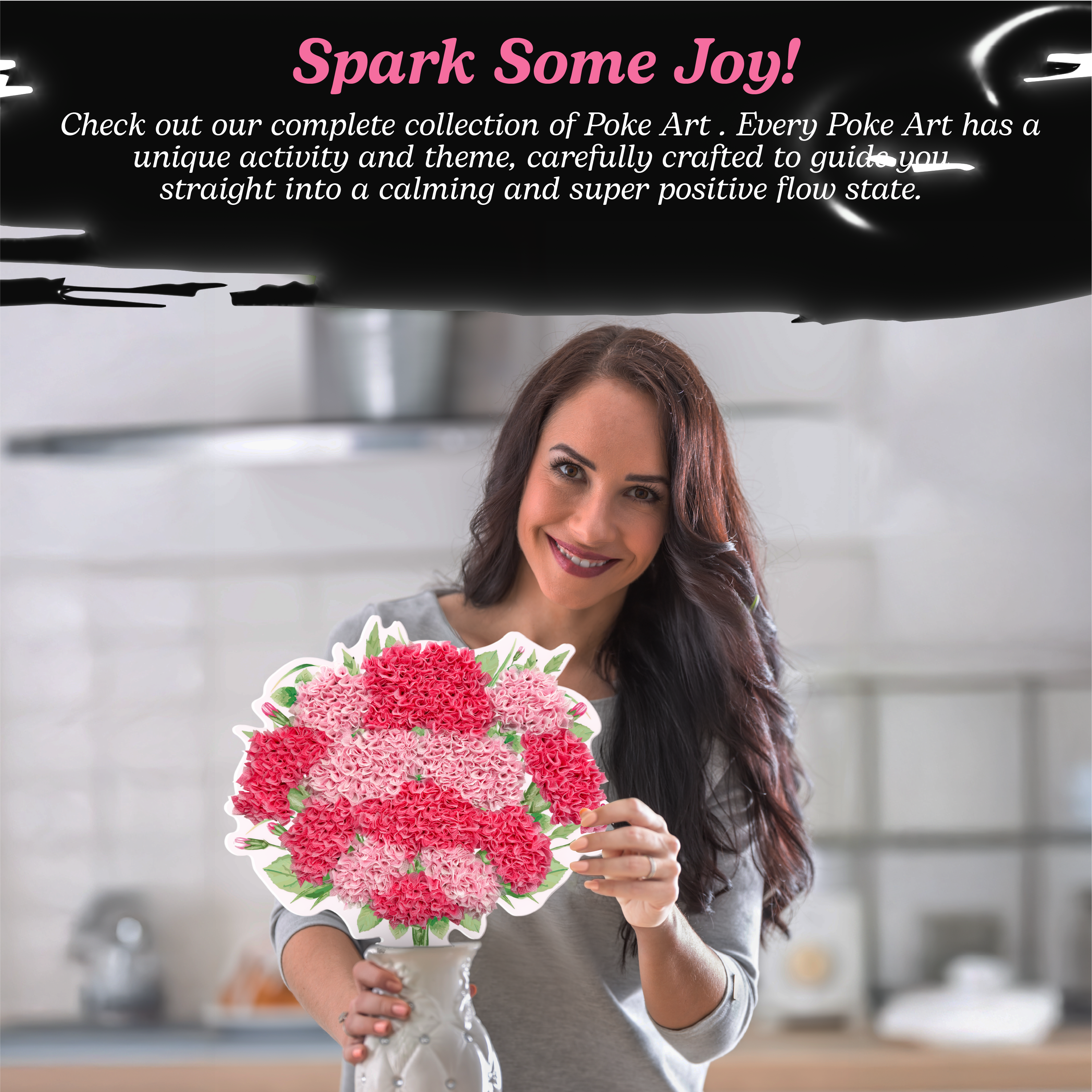 Poke Art Carnations Flower Bouquet