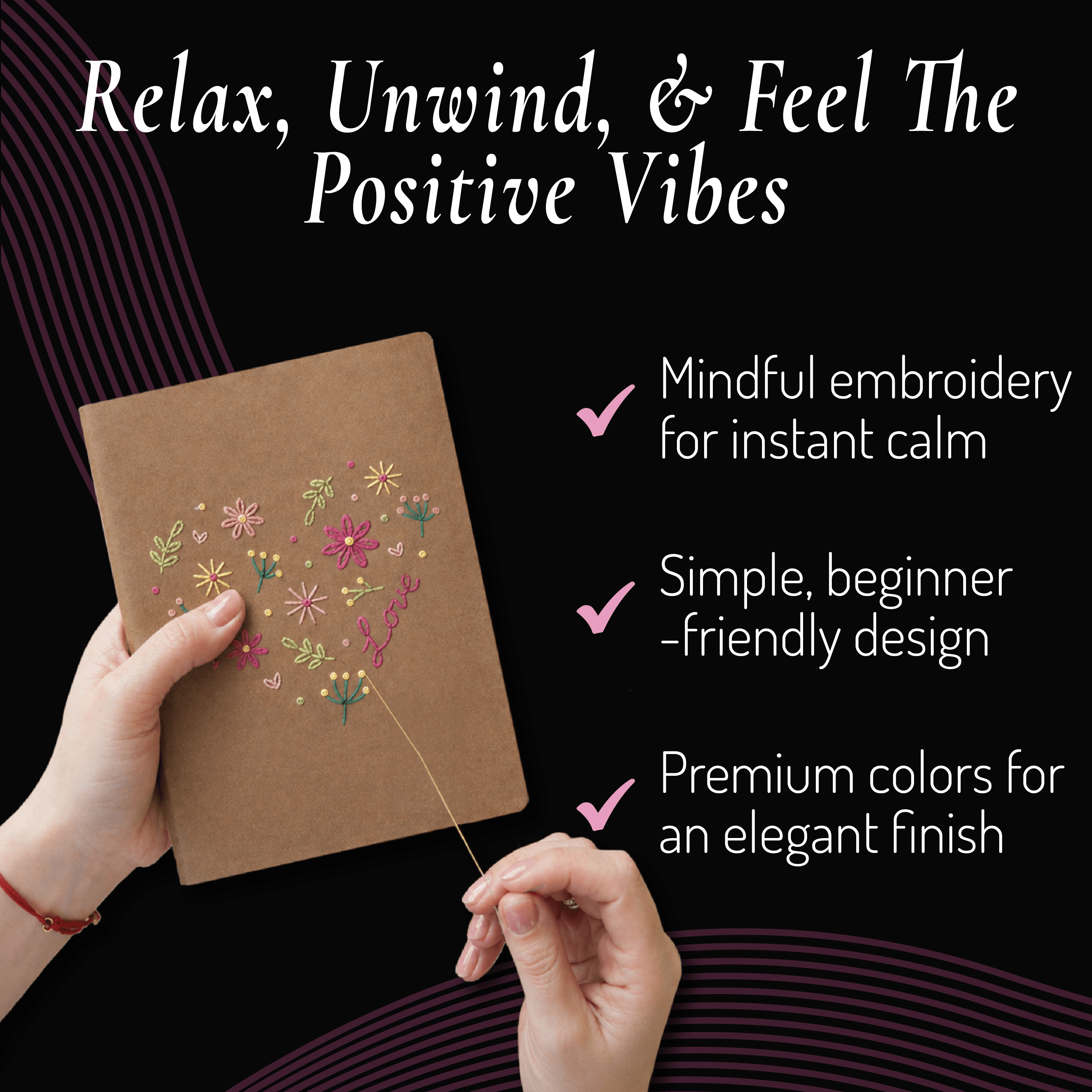 Unwynd Embroidery Notebook Kit – Floral