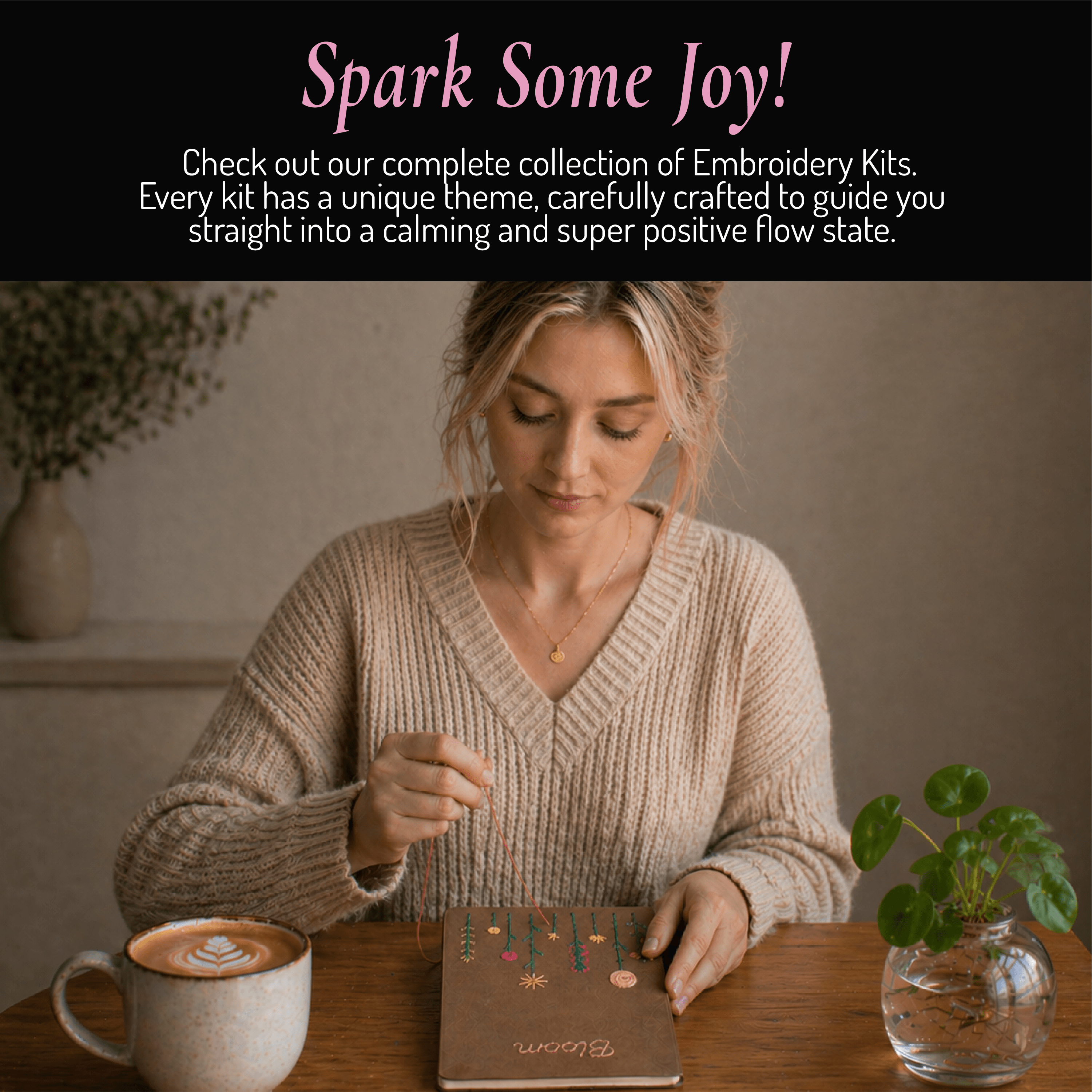 Unwynd Embroidery Notebook Kit – Floral