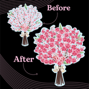 Poke Art Cherry Blossom Flower Bouquet