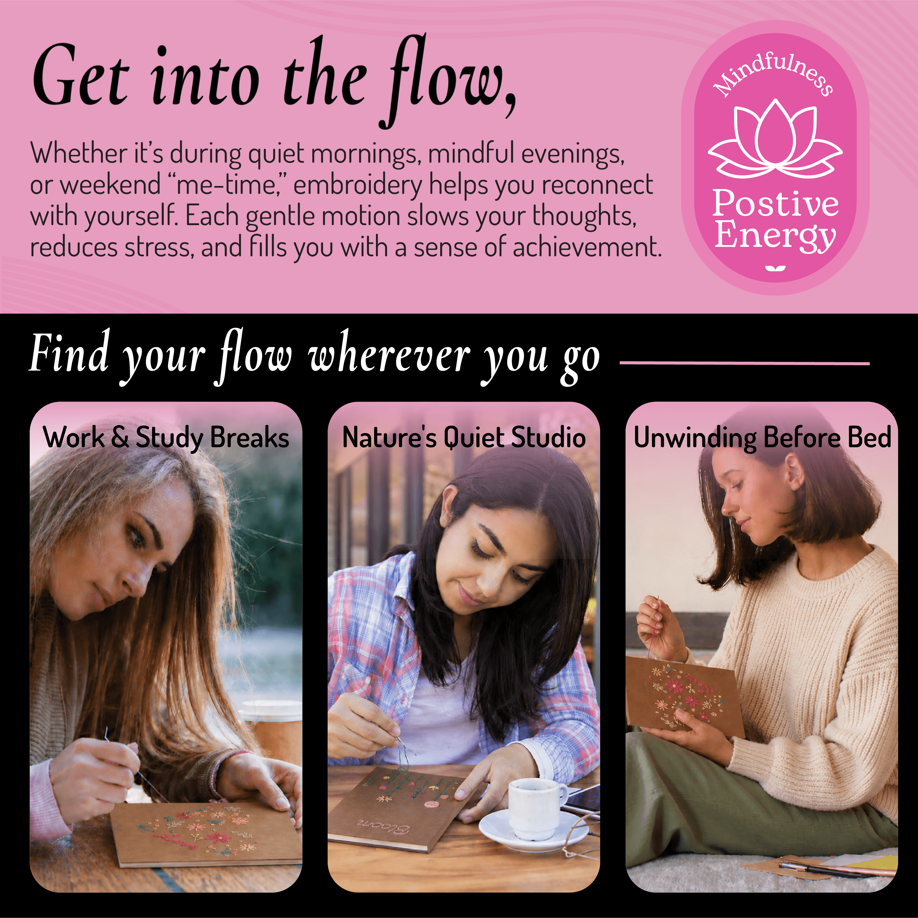 Unwynd Embroidery Notebook Kit – Floral