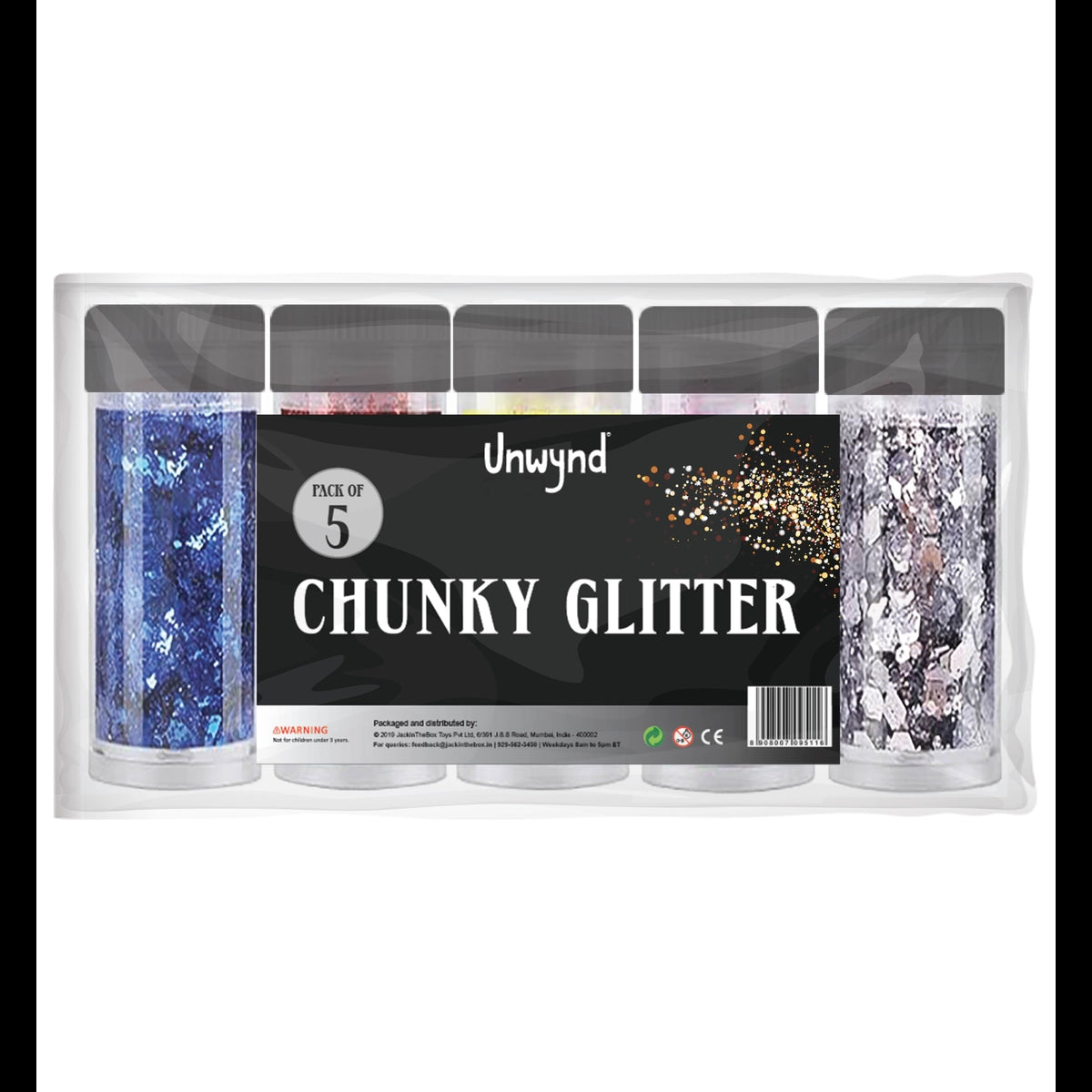 Unwynd Chunky Glitter - Pack of 5