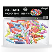 Unwynd Wooden Pegs Colourful Medium - Pack of 50