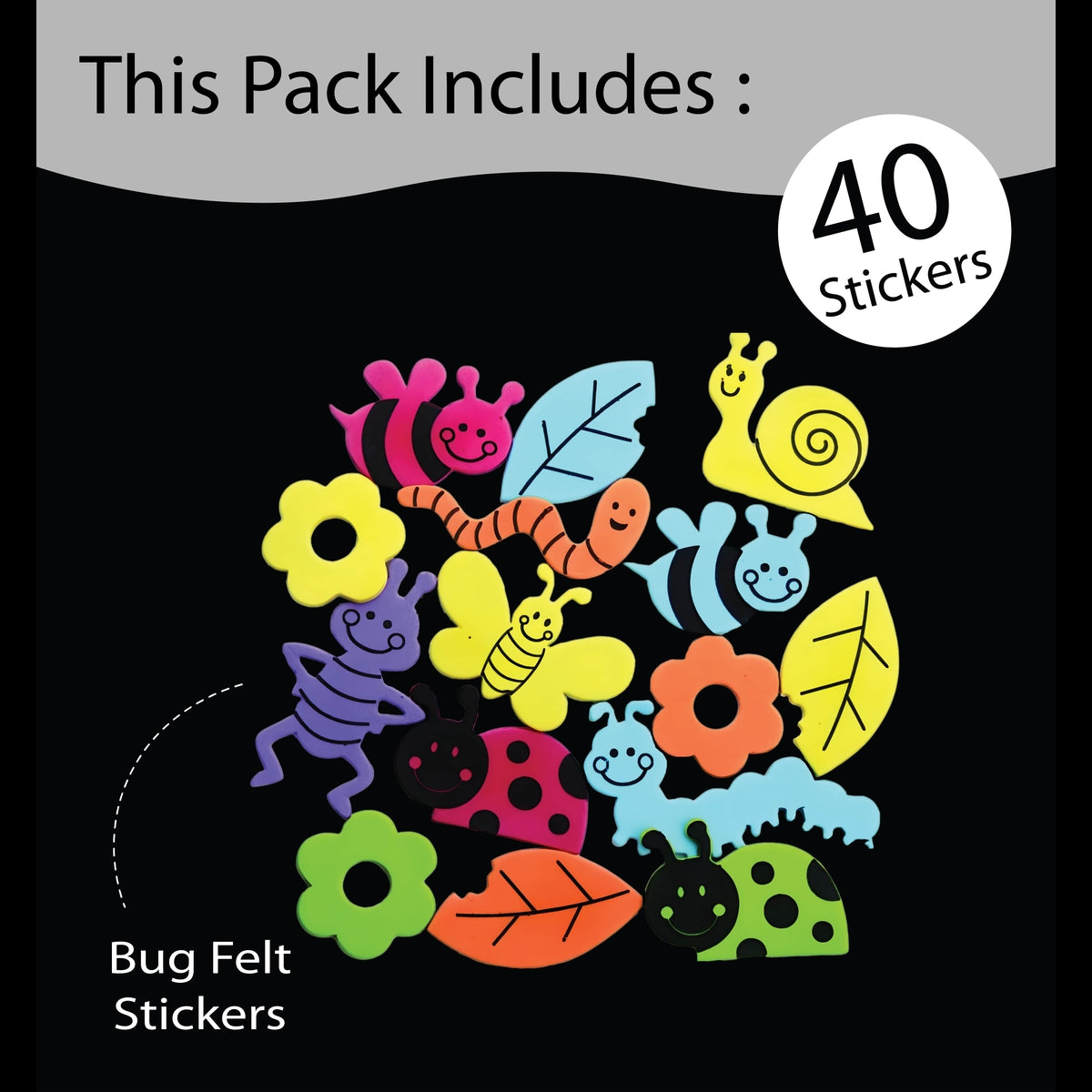 Unwynd Bugs Foam Stickers - Pack of 40