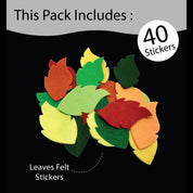 Unwynd Leaves Felt Stickers - Pack of 40