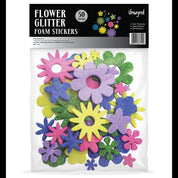 Unwynd Glitter Flower Foam Stickers - Pack of 50